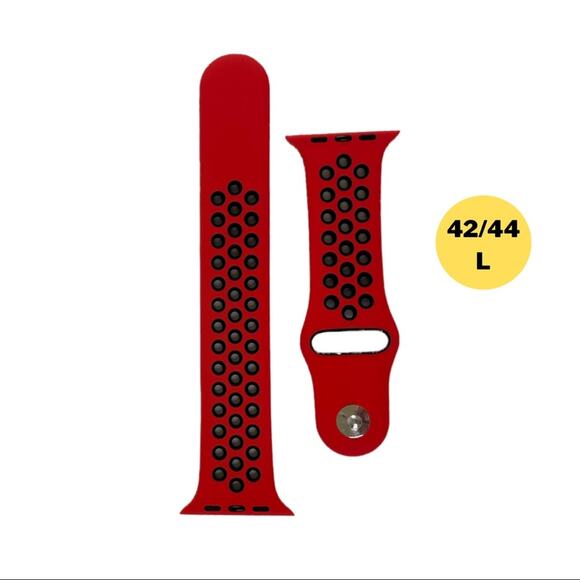 Apple Watch Band NEW 42/44 L Red EZ Tuxedo Sport Smart Watch Compatible - Picture 1 of 4